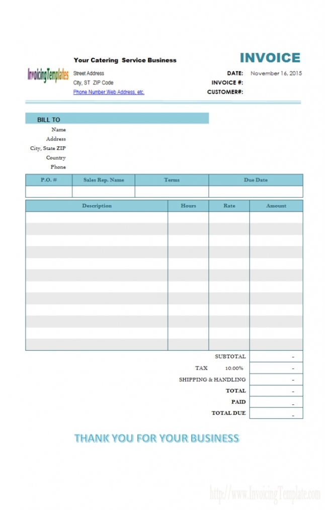 Catering Invoice Template Word | Invoice Example In I Need An Invoice Template