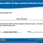 Certificates, Awards, And Recommendation Letters – Sam Meade'S Senior Portfolio Regarding Osha 10 Card Template
