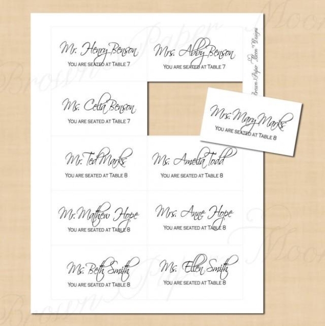 Change All Colors! Classic White Escort/Seating Cards: Text Editable, Printable On Avery® 8371 Inside Printable Escort Cards Template