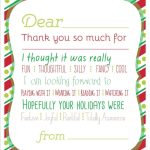 Christmas Printable Thank You Cards For Kids regarding Thank You Note Card Template