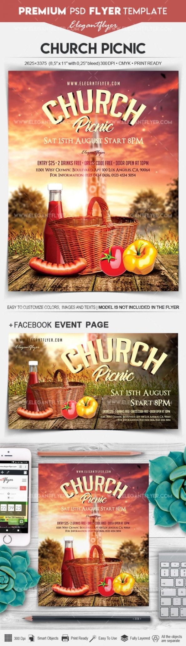 Church Picnic - Flyer Psd Template | By Elegantflyer Regarding Church Picnic Flyer Templates