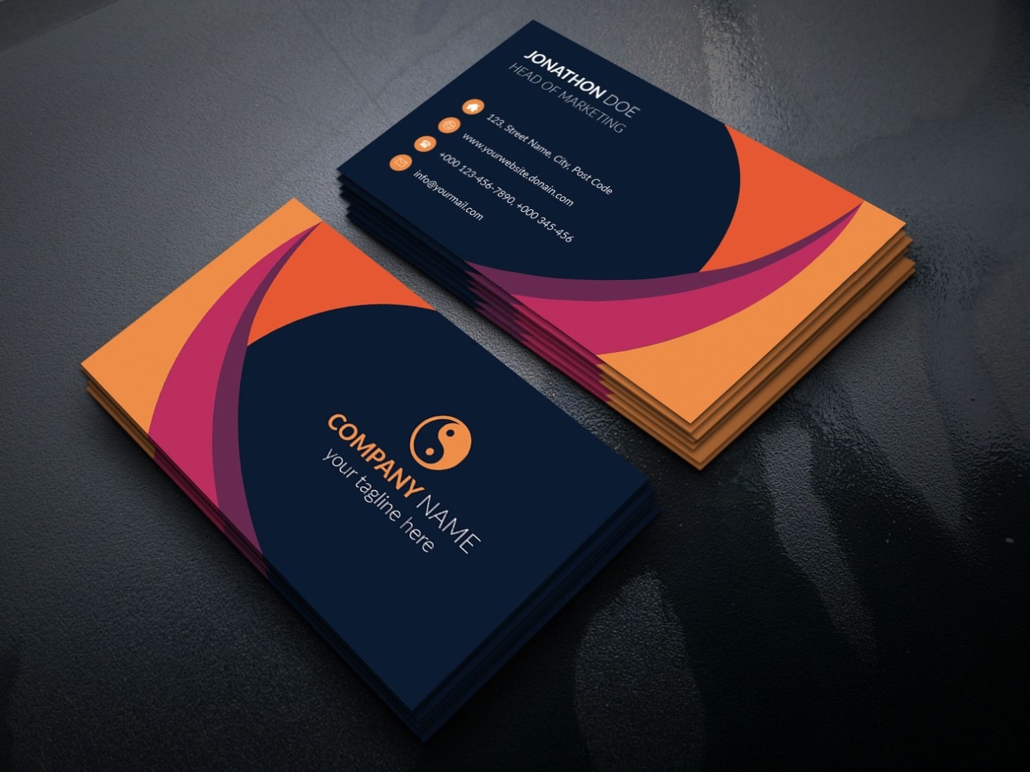 Clean And Simple Business Card Template By Mouritheme | Codester Within Free Bussiness Card Template
