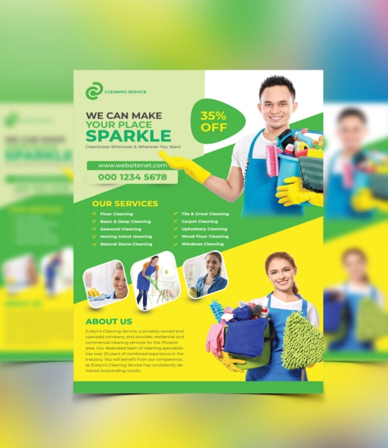 Cleaning Services Flyer Template On Behance Cleaning Company Flyer Template And Sample - Dremelmicro In House Cleaning Flyer Template