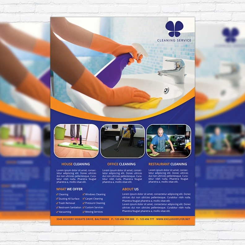 Cleaning Services – Premium Business Flyer Psd Template | Exclsiveflyer | Free And Premium Psd Regarding Cleaning Flyers Templates Free