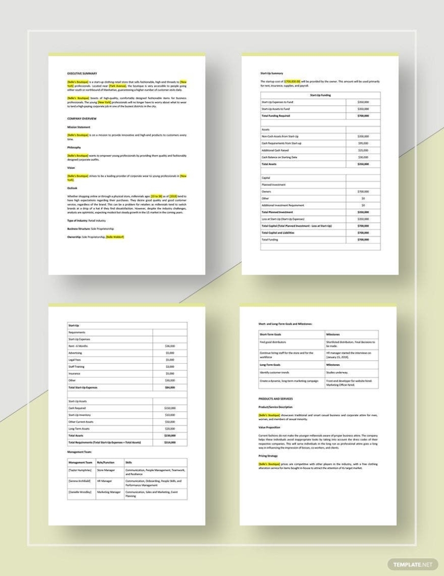 Clothing Retail Business Plan Template - Google Docs, Word, Apple Pages | Template Pertaining To Retail Business Proposal Template