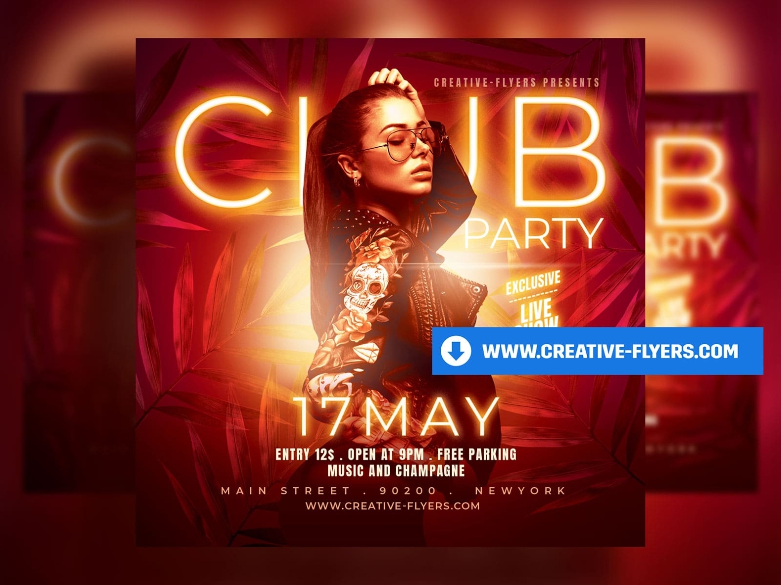 Club Flyer Template Psd To Customize - Creative Flyers Within Free Nightclub Flyer Templates