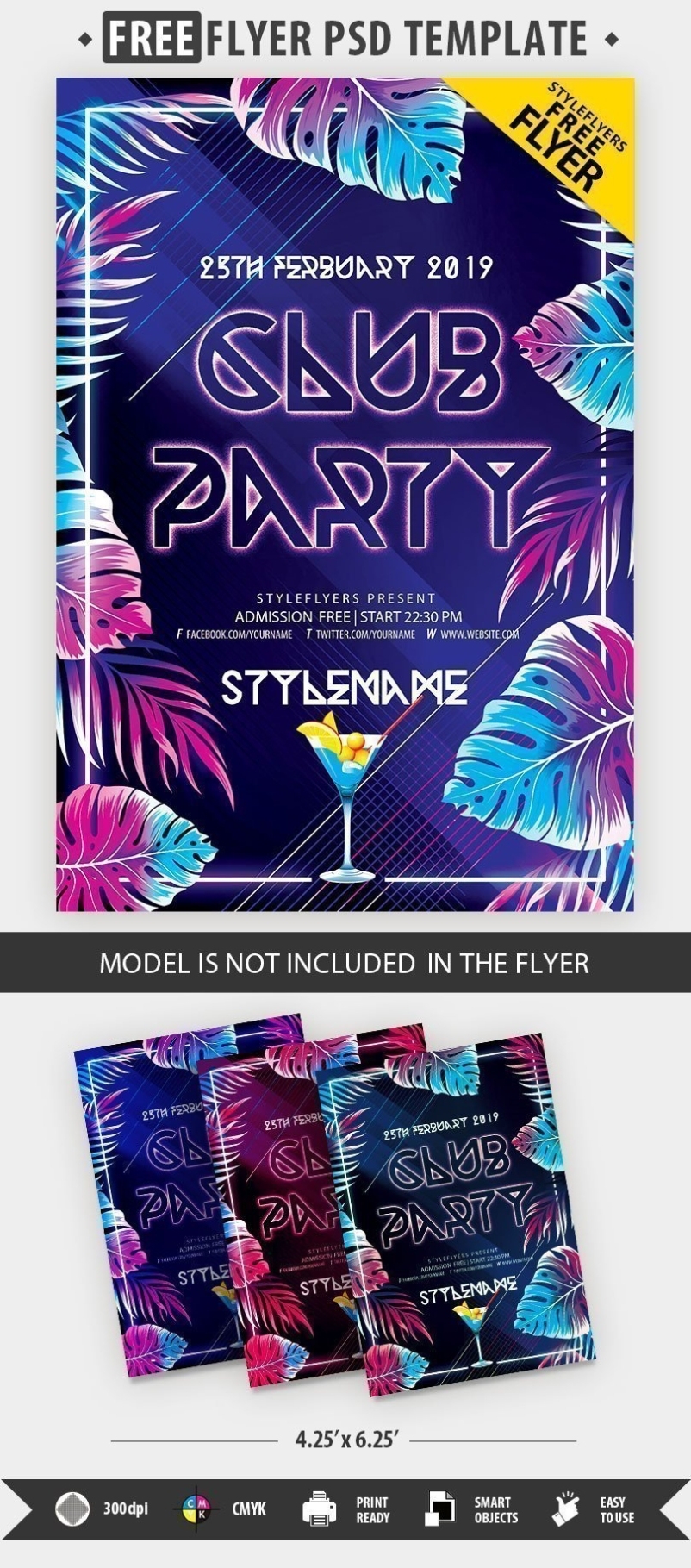 Club Party Free Psd Flyer Template Free Download #33795 - Styleflyers With Regard To Template For Making A Flyer