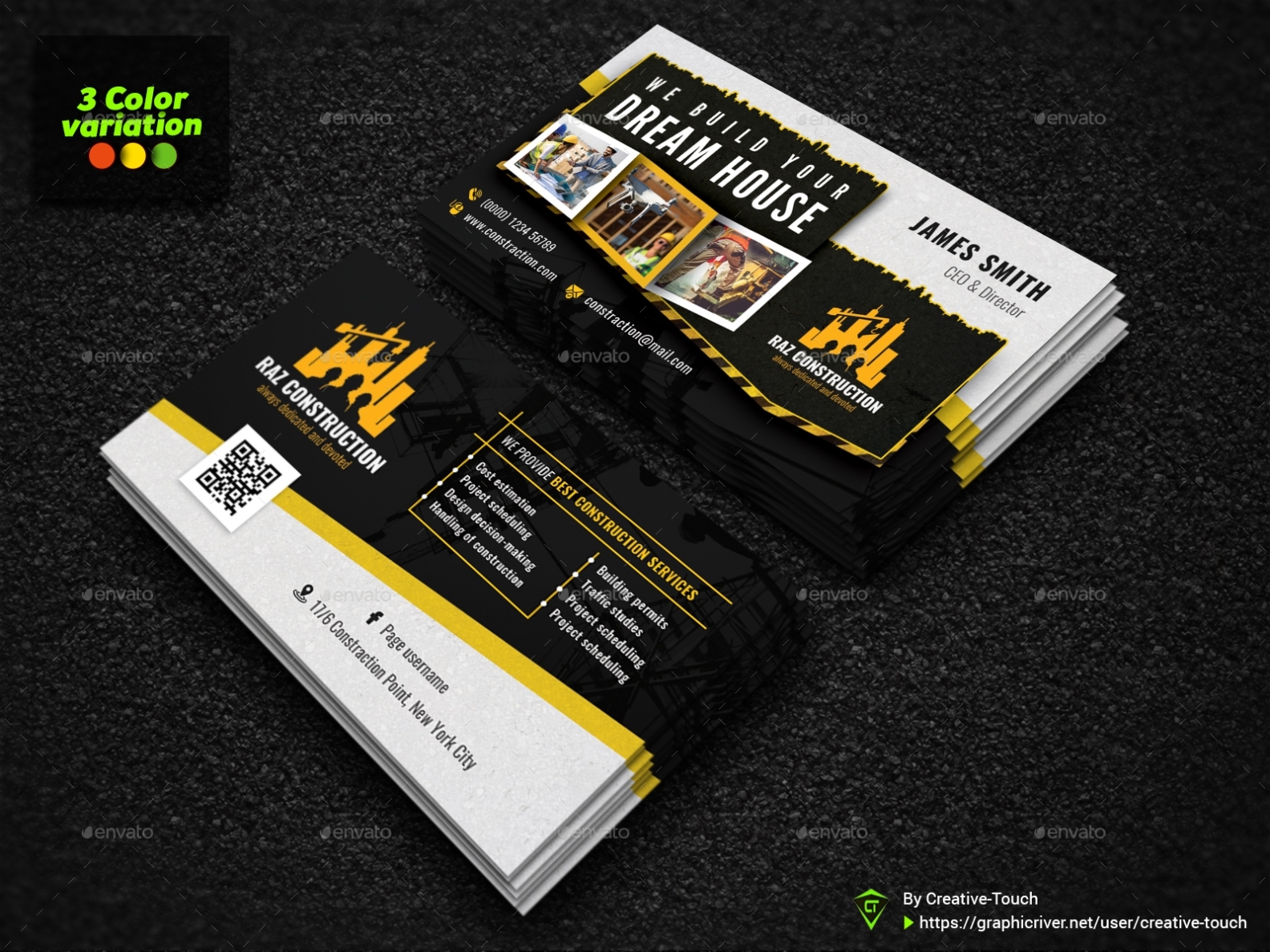 Construction Business Card By Creativeinnovation | Graphicriver Regarding Construction Business Card Templates Download Free