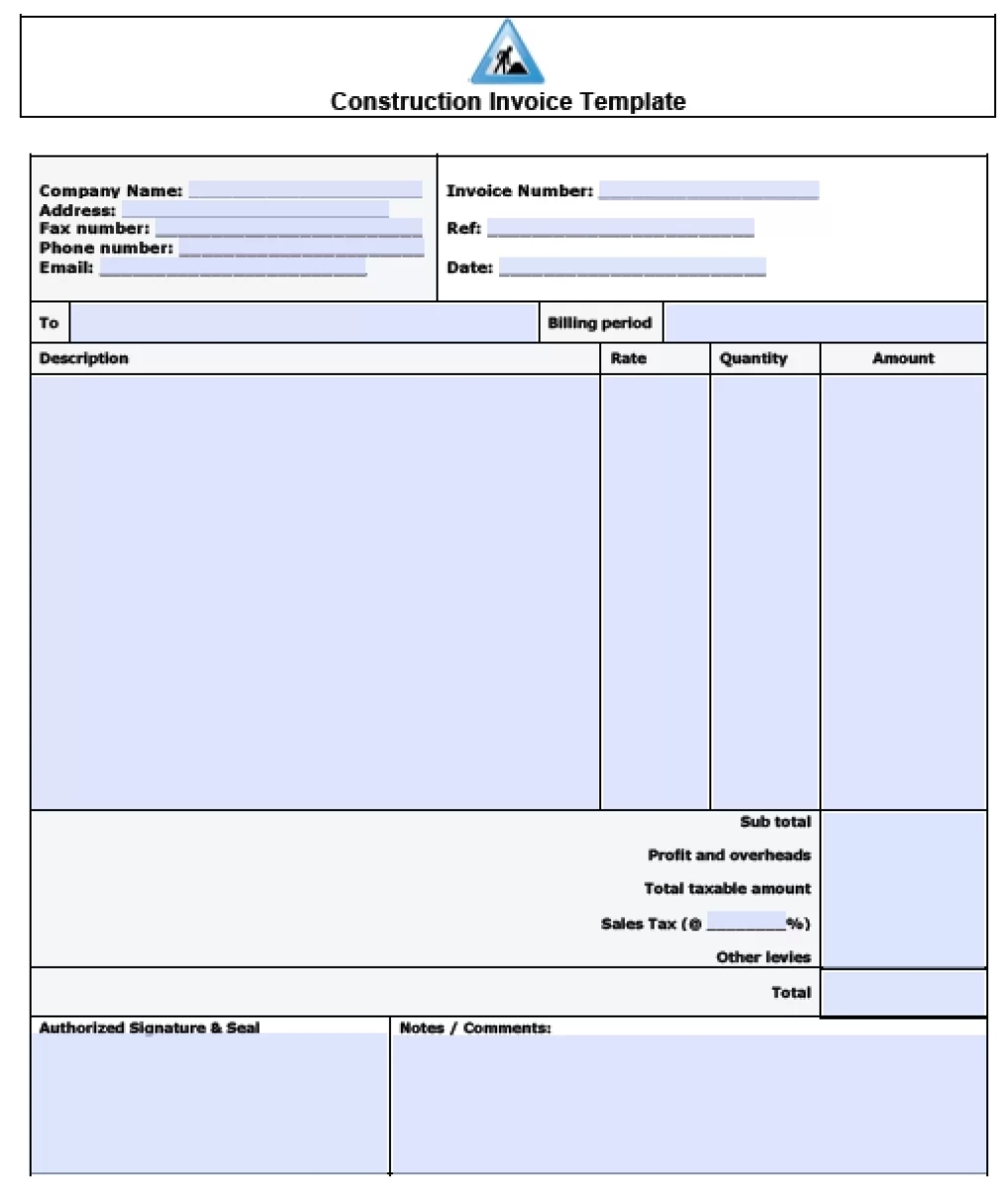 Construction Invoice Template Excel - Ovjuklhtd In Roofing Invoice Template Free