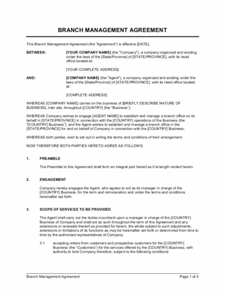 Costum Business Management Contract Template Example - Riccda Within Business Management Contract Template