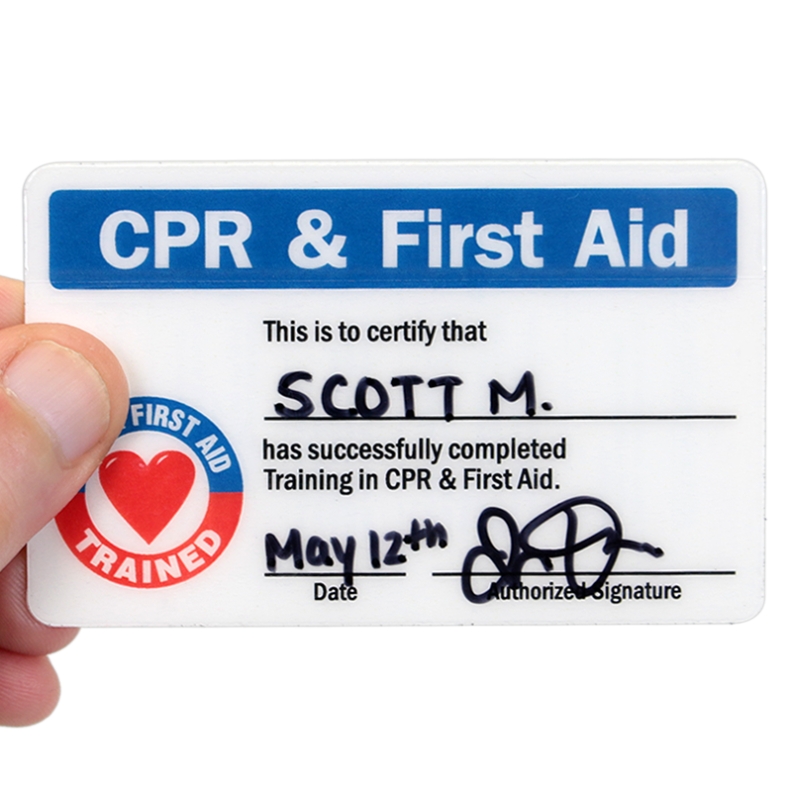 Cpr & First Aid Trained Self Laminating 2 Sided Wallet Card, Sku – Bd 0388 Sl Inside Cpr Card Template