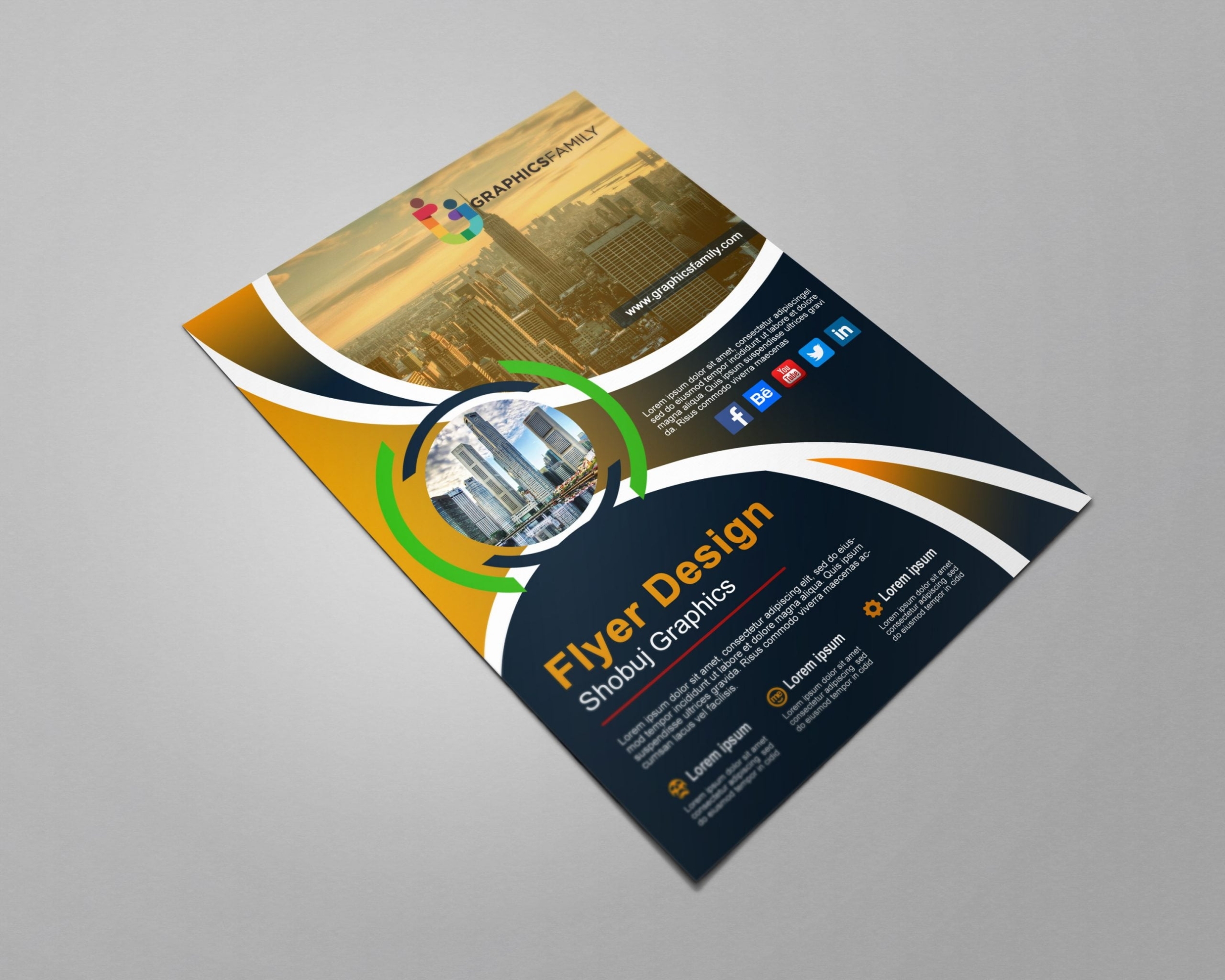 Creative Corporate Flyer Design Template Free Psd – Graphicsfamily Pertaining To Create A Free Flyer Template