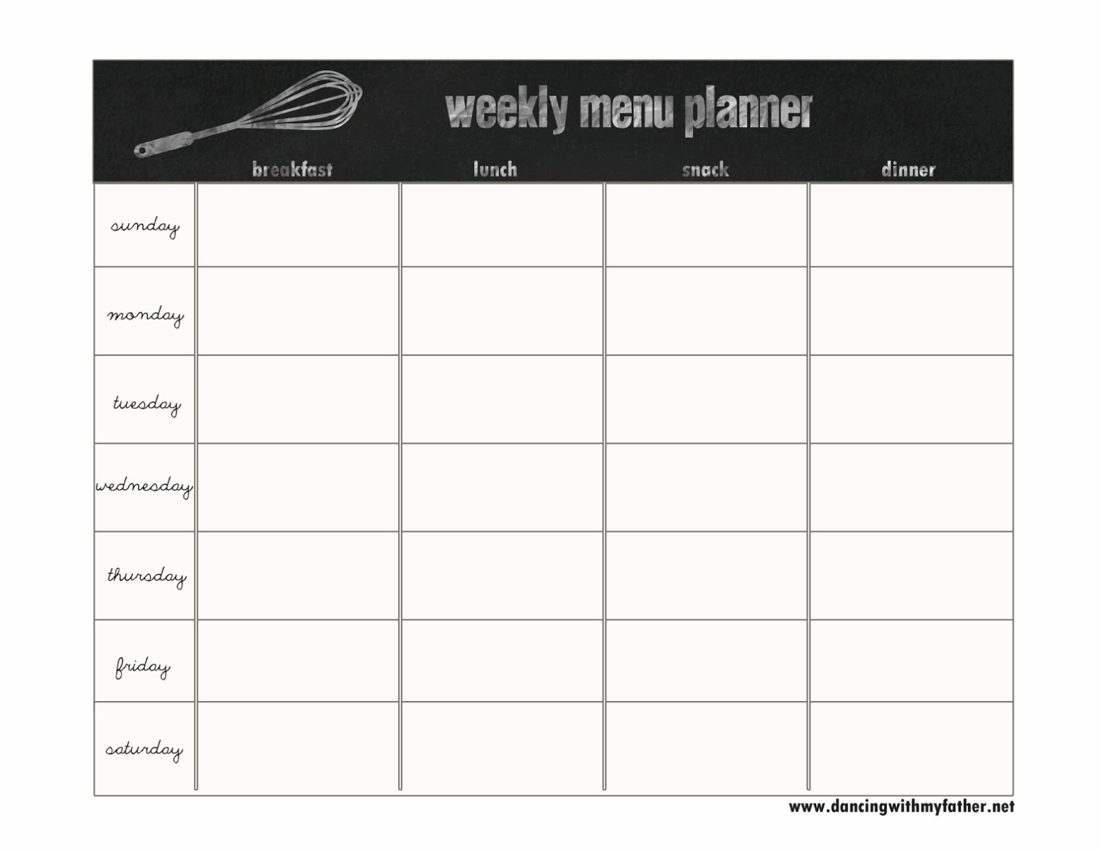 Creative Dollar: Our Weekly Menu System Inside Weekly Meal Planner Template Word
