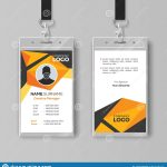 Creative Id Card Template With Abstract Orange Geometric Style Stock Vector – Illustration Of With Regard To Conference Id Card Template