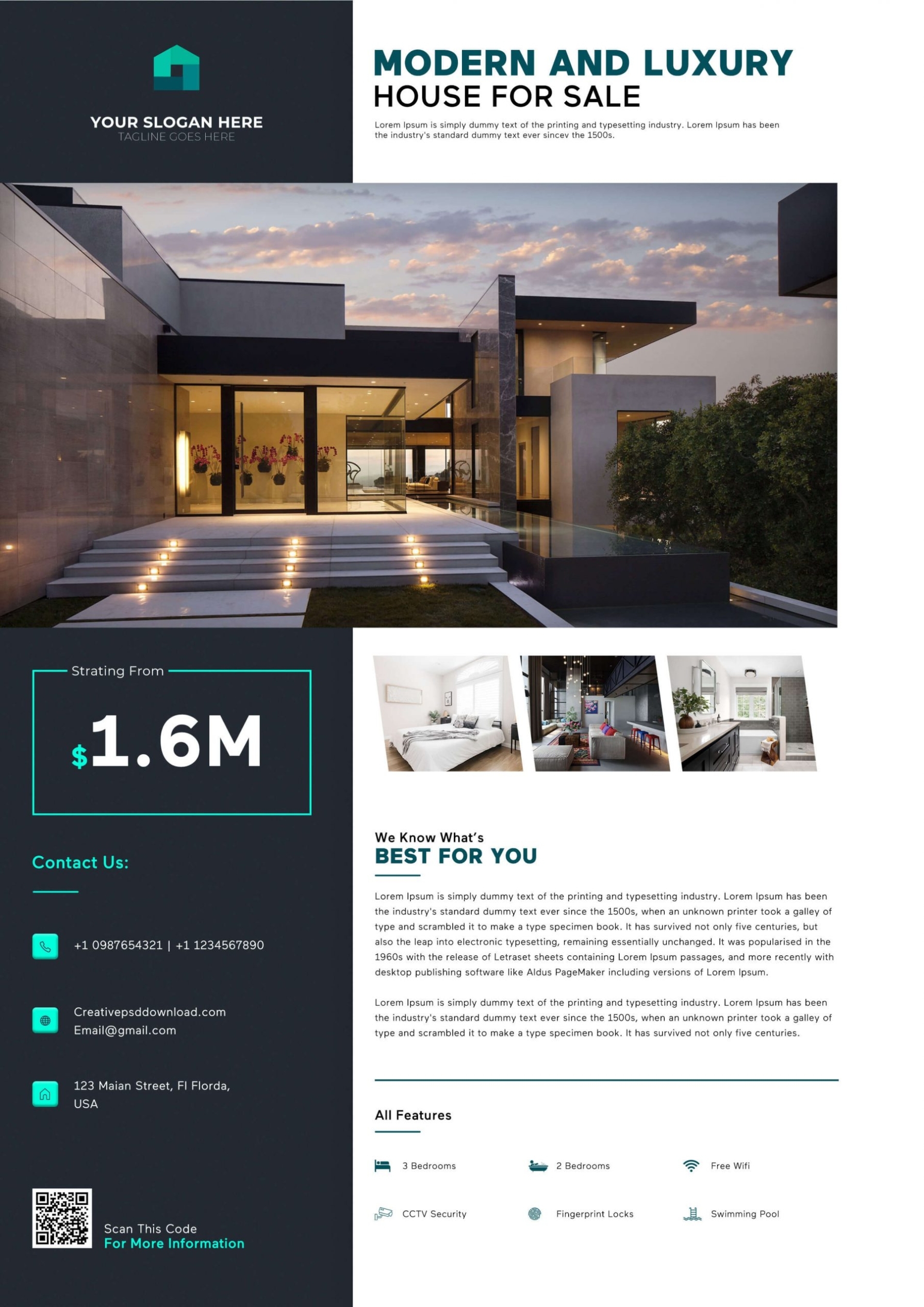 Creative Real Estate Flyer Free Psd For Real Estate Flyer Template Psd