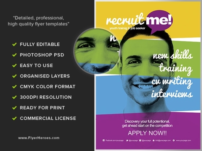 Creative Recruitment Flyer Template – Flyerheroes Inside Recruitment Flyer Template