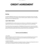 Credit Agreement Template – Word (Doc) | Google Docs | Apple (Mac) Pages | Template For Company Credit Card Policy Template