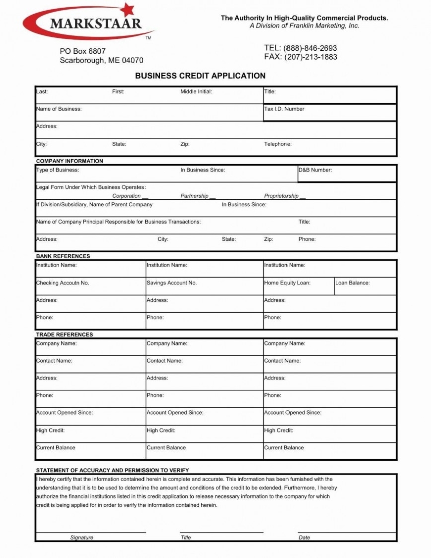 Credit Application Form Template ~ Addictionary Pertaining To Business Account Application Form Template