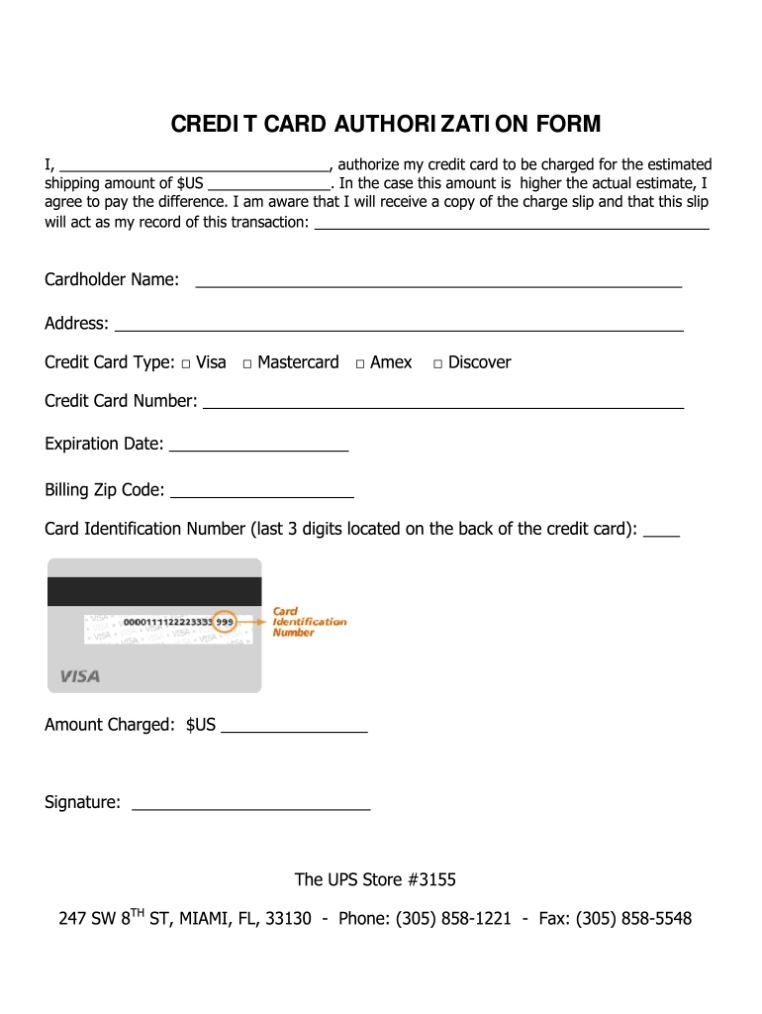 Credit Card Authorization Form - Fill Out And Sign Printable Pdf Template | Signnow in Credit Card Authorization Form Template Word