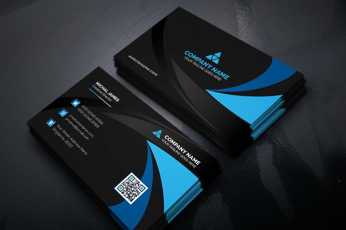 Curvy Dark Business Card – Corporate Identity Template With Regard To Google Search Business Card Template