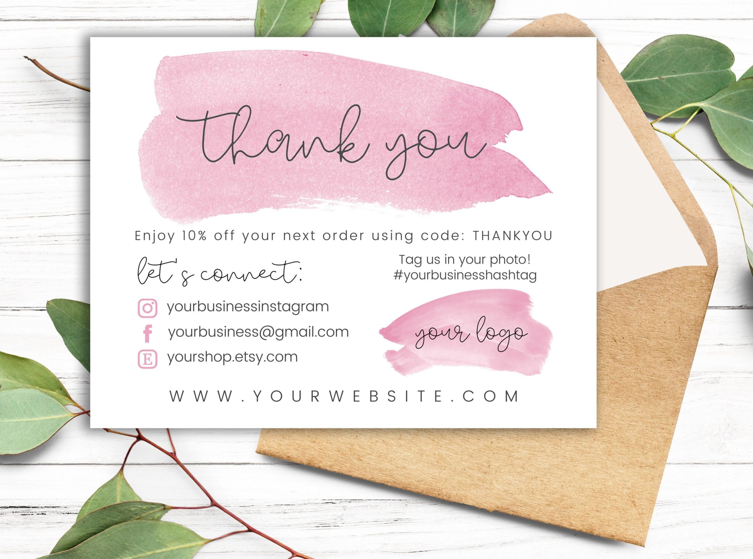 Custom Thank You For Your Order Cards Template Card Thank You Card Printable Note Card Business Intended For Thank You Note Cards Template