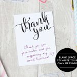 Custom Thank You For Your Order Cards Template Card Thank You Card Printable Note Card Business Throughout Thank You Note Cards Template