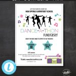 Dance-A-Thon Event Flyer Template Dance Fundraiser School - Etsy Canada for Benefit Dance Flyer Templates