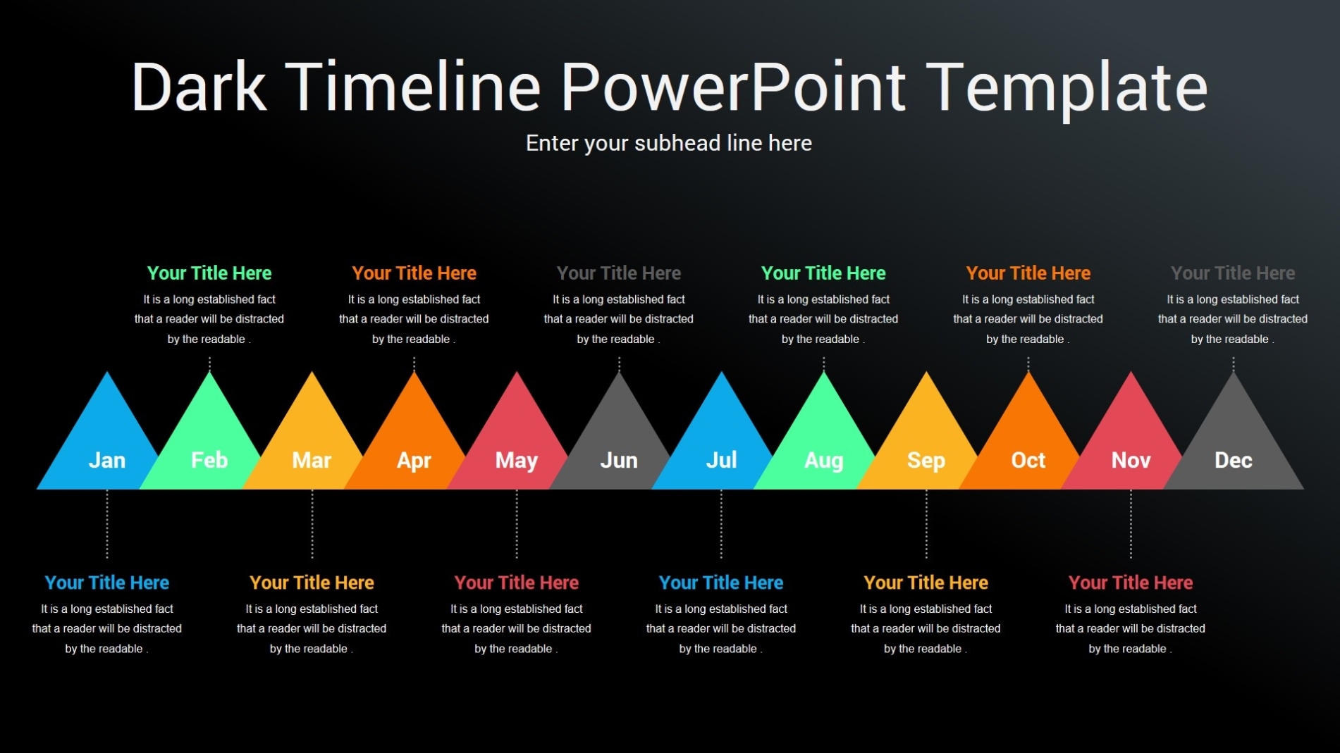 Dark Timeline Powerpoint Template | Ciloart Intended For How To Edit A Powerpoint Template