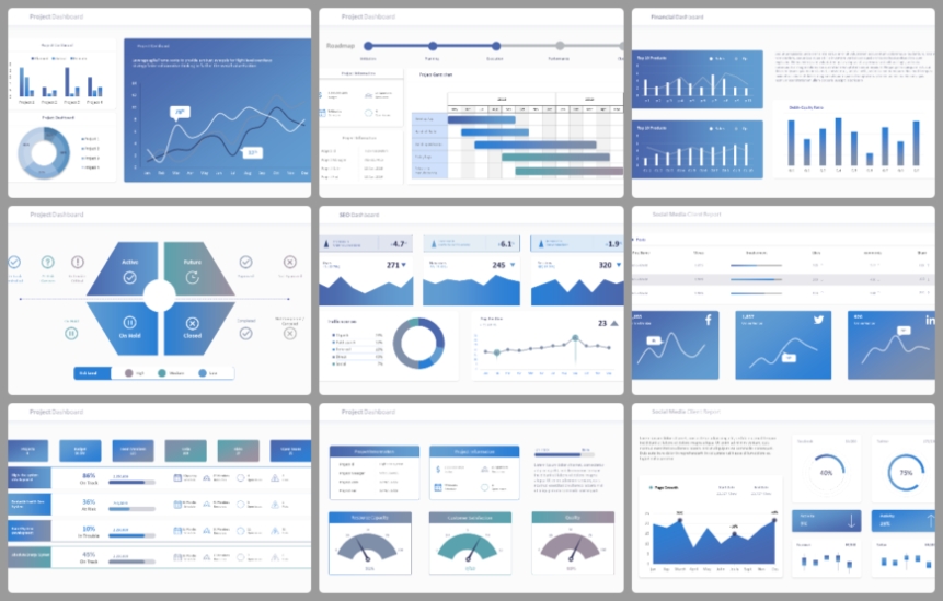Dashboard Ppt Template For Project Usage'S - Slideterm Throughout Free Powerpoint Dashboard Template