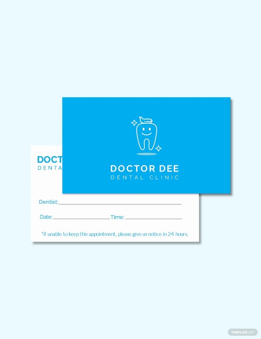 Dentist Appointment Card Template - Illustrator, Word, Apple Pages, Psd for Dentist Appointment Card Template