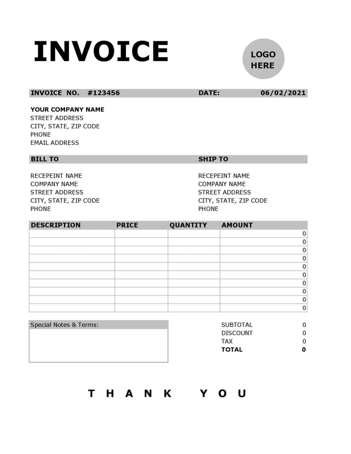 Digital Excel Invoice Template Editable Instant Download | Etsy With Invoice Template For Pages