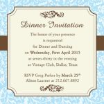 Dinner Party Invitation Template Word pertaining to Free Dinner Invitation Templates For Word