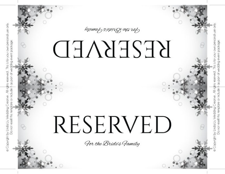Diy Printable Wedding Reserved Sign Template Editable Ms – Etsy Inside Reserved Cards For Tables Templates