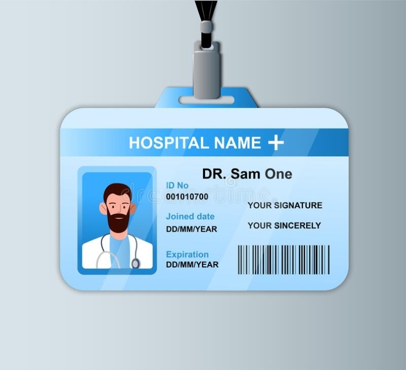Doctor Id Card Template. Medical Identity Badge Stock Vector pertaining to Doctor Id Card Template