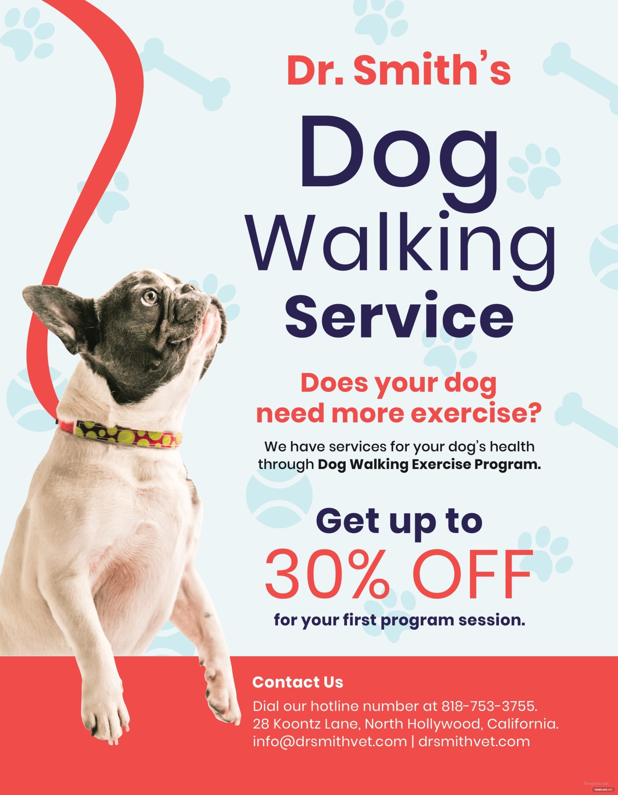 Dog Walking Service Flyer Template In Adobe Photoshop, Illustrator Intended For Puppy For Sale Flyer Templates