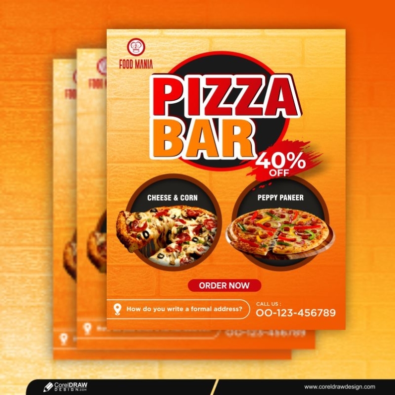 Download Delicious Pizza Takeaway Flyer Template Premium Vector | Coreldraw Design (Download Throughout Pizza Sale Flyer Template