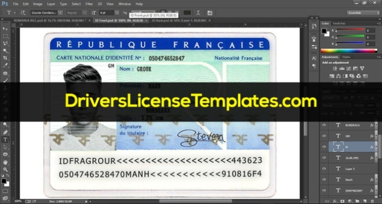 Download France Id Card Template Psd [Create Fake Id] For French Id Card Template