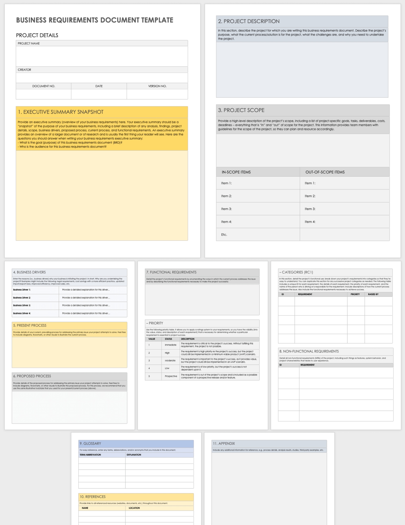 Download Free Brd Templates | Smartsheet Throughout Example Business Requirements Document Template