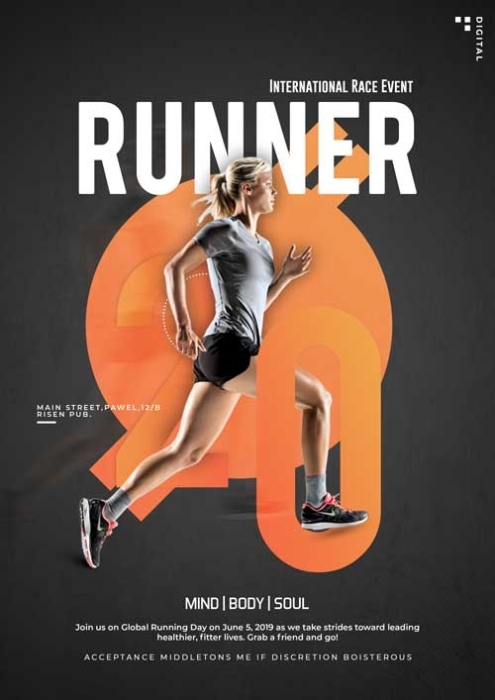Download Marathon Running Sport Free Flyer Template | Freepsdflyer Within Sports Flyer Template Free