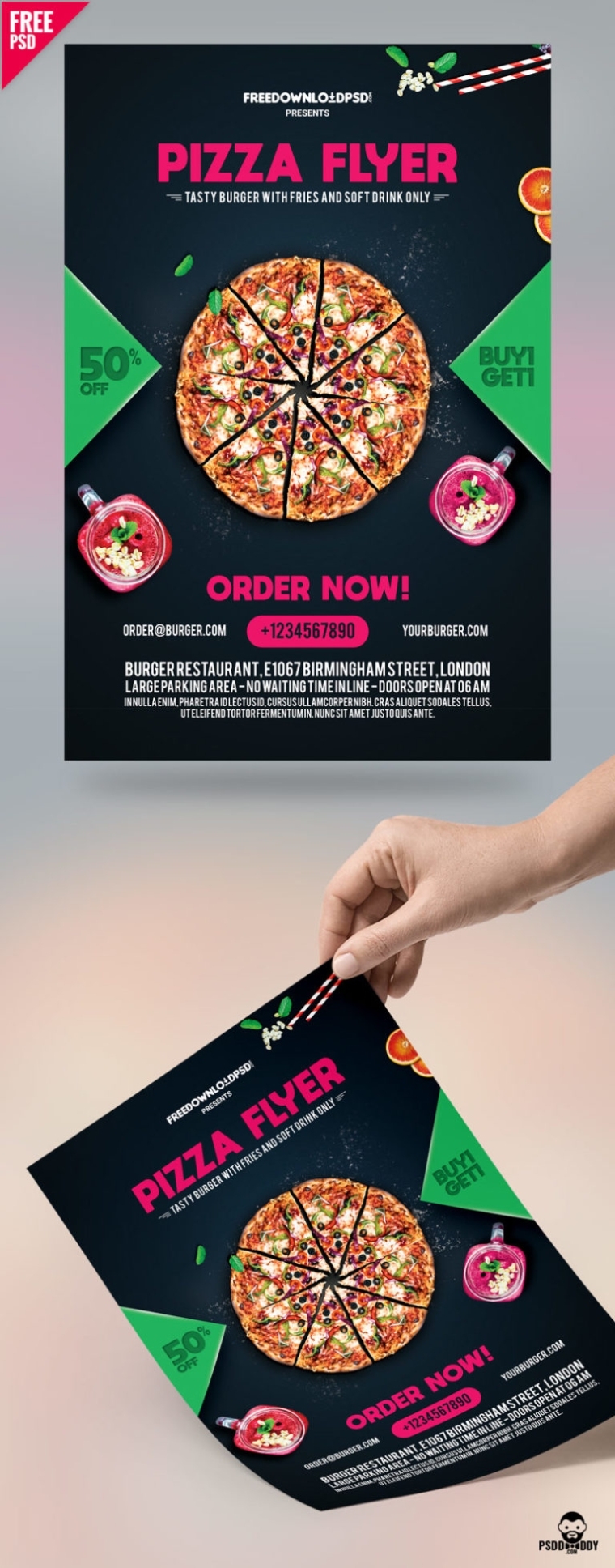 [Download] Pizza Flyer Free Template | Psddaddy With Regard To Pizza Sale Flyer Template