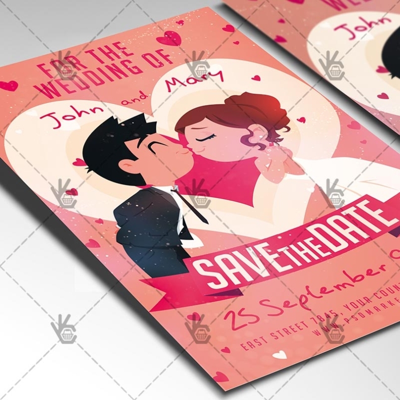Download Save The Date Flyer - Psd Template | Psdmarket With Save The Date Flyer Template