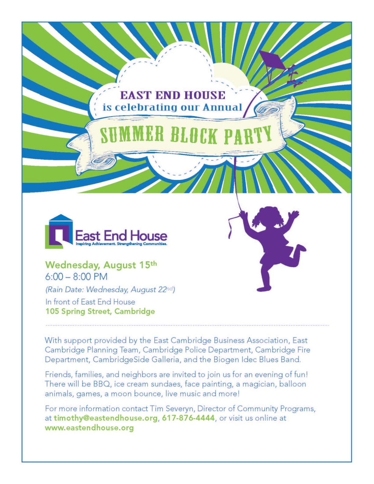 East Cambridge: East End House Block Party Is Wednesday inside Free Block Party Flyer Template