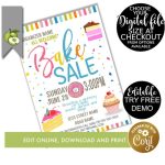 Editable Bake Sale Template Cake Theme Event Poster Digital | Etsy Pertaining To Bake Off Flyer Template