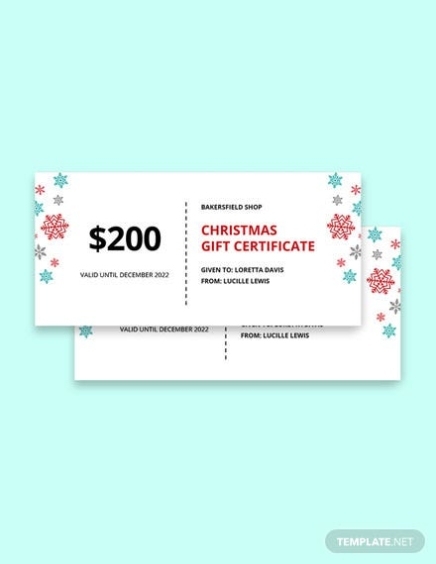 Editable Christmas Gift Certificate Template – Google Docs, Illustrator, Word, Apple Pages, Psd With Regard To Gift Card Template Illustrator