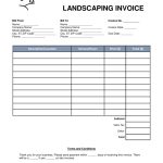 Editable Free Landscaping Invoice Template Word Pdf Eforms Lawn Care Receipt Template Regarding Lawn Maintenance Invoice Template