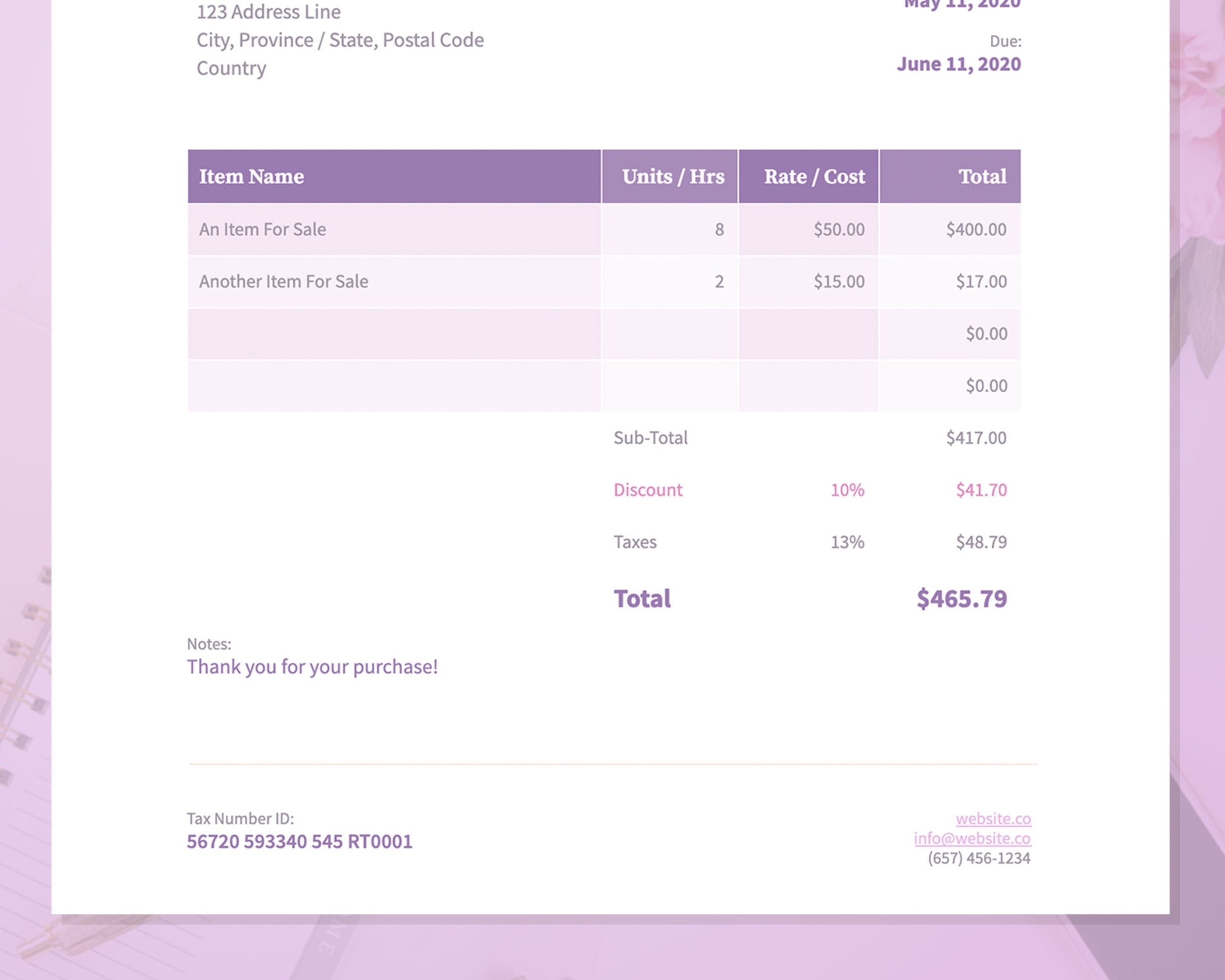 Editable Invoice Template For Google Docs With Sheets | Etsy Regarding Invoice Template Google Doc