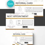 Editable Referral Card Template Editable Next Appointment | Etsy In Referral Card Template