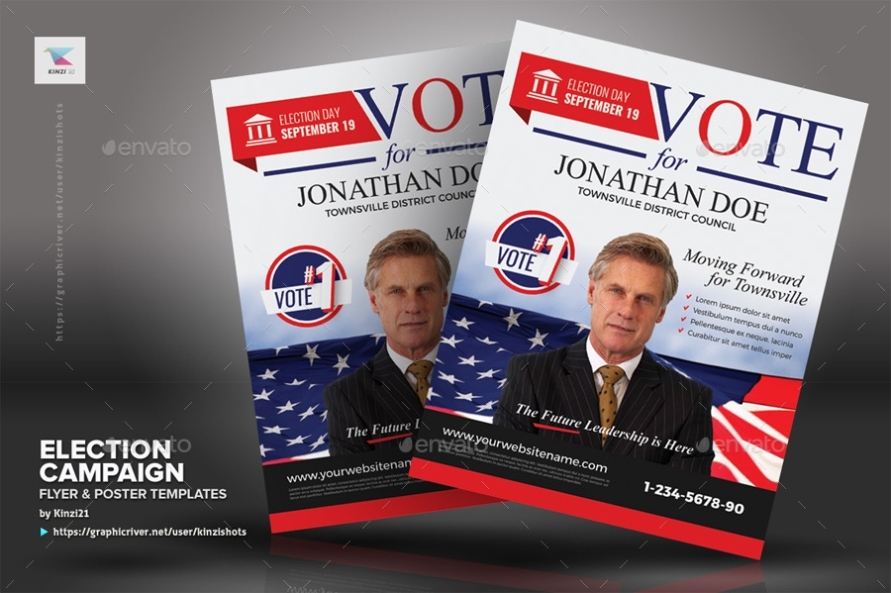 Election Campaign Flyer And Poster Templates By Kinzishots | Graphicriver For Campaign Flyer Template