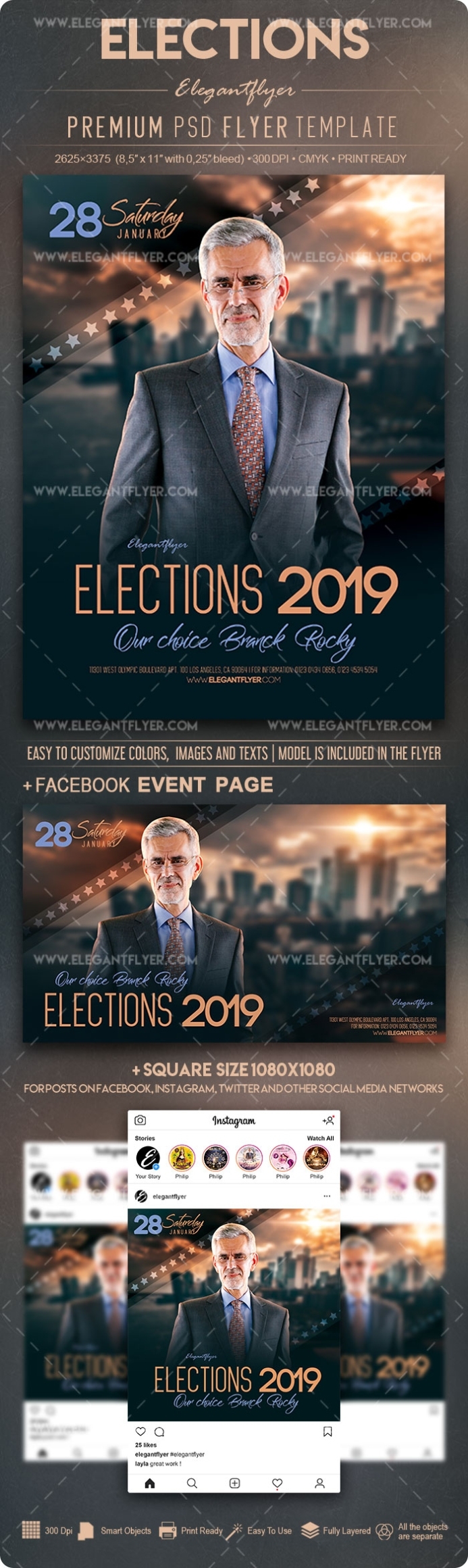 Elections – Flyer Psd Template | By Elegantflyer Pertaining To Election Templates Flyers