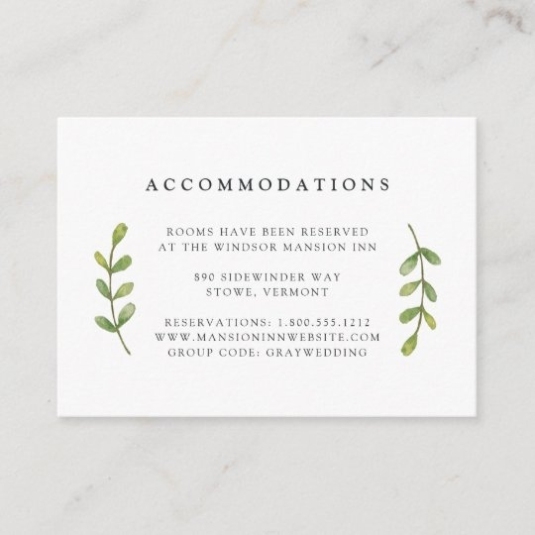 Eucalyptus Grove Wedding Hotel Accommodation Cards | Zazzle With Regard To Wedding Hotel Information Card Template